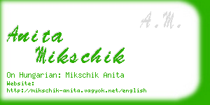 anita mikschik business card